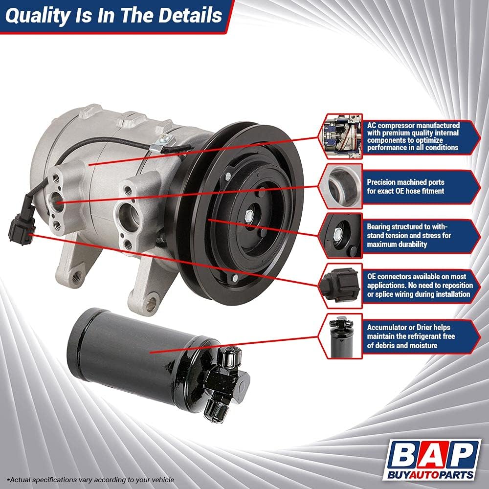 AC Compressor with A/C Drier for Ford Expedition & Lincoln Navigator 2003-2006 with Rear Air K955