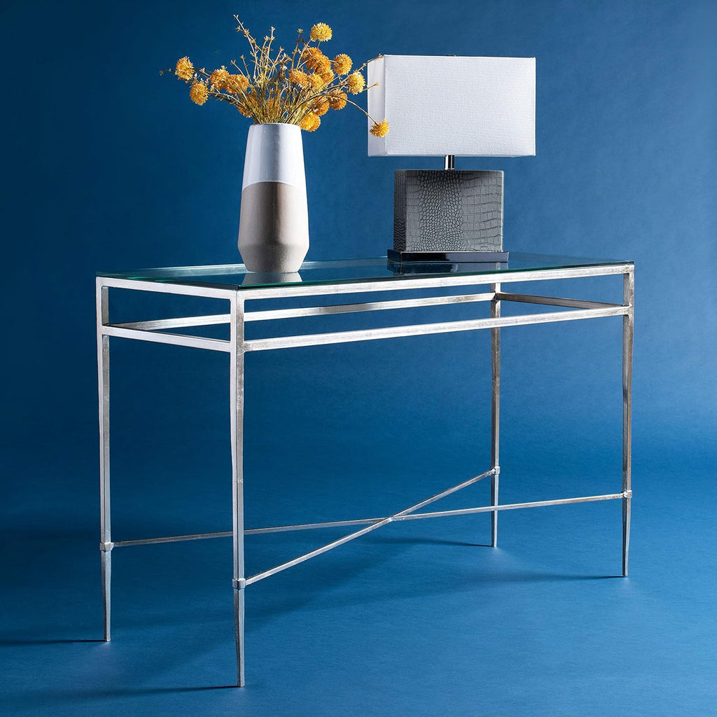 Antique Gold Glass Console Table J623