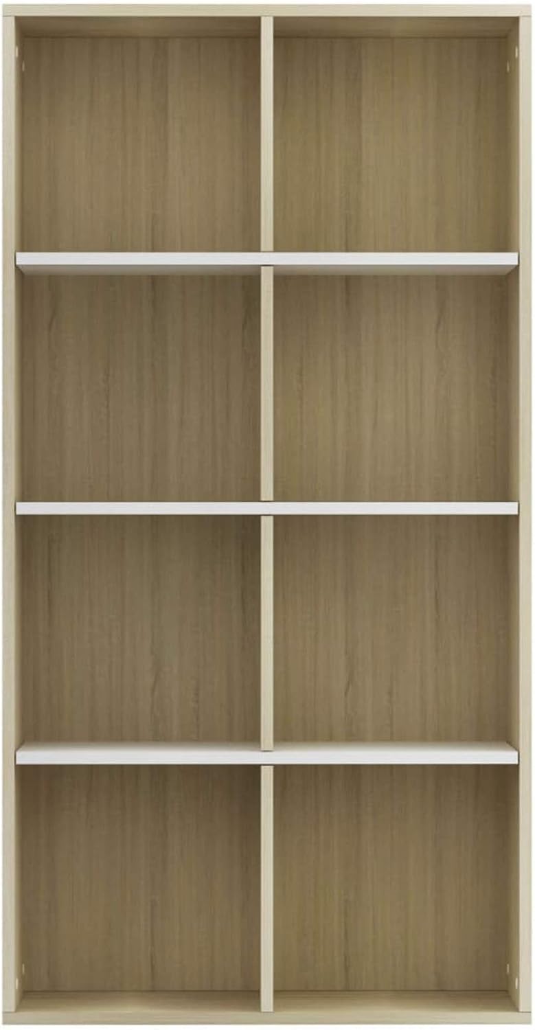 White and Sonoma Oak Book Cabinet Sideboard 26inch x11.8inch x51.2inch F324