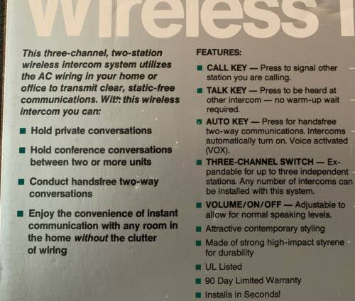 Wireless Intercom Handsfree Set of 2 O9229