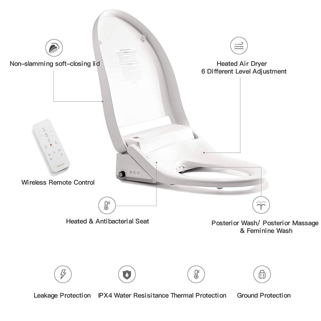 Heated Bidet Toilet Seat with Self Cleaning Stainless Nozzle C34523