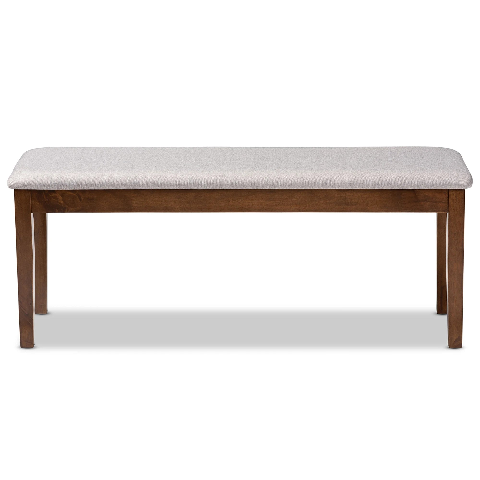 Gray Fabric and Walnut Finished Wood Dining Bench X905