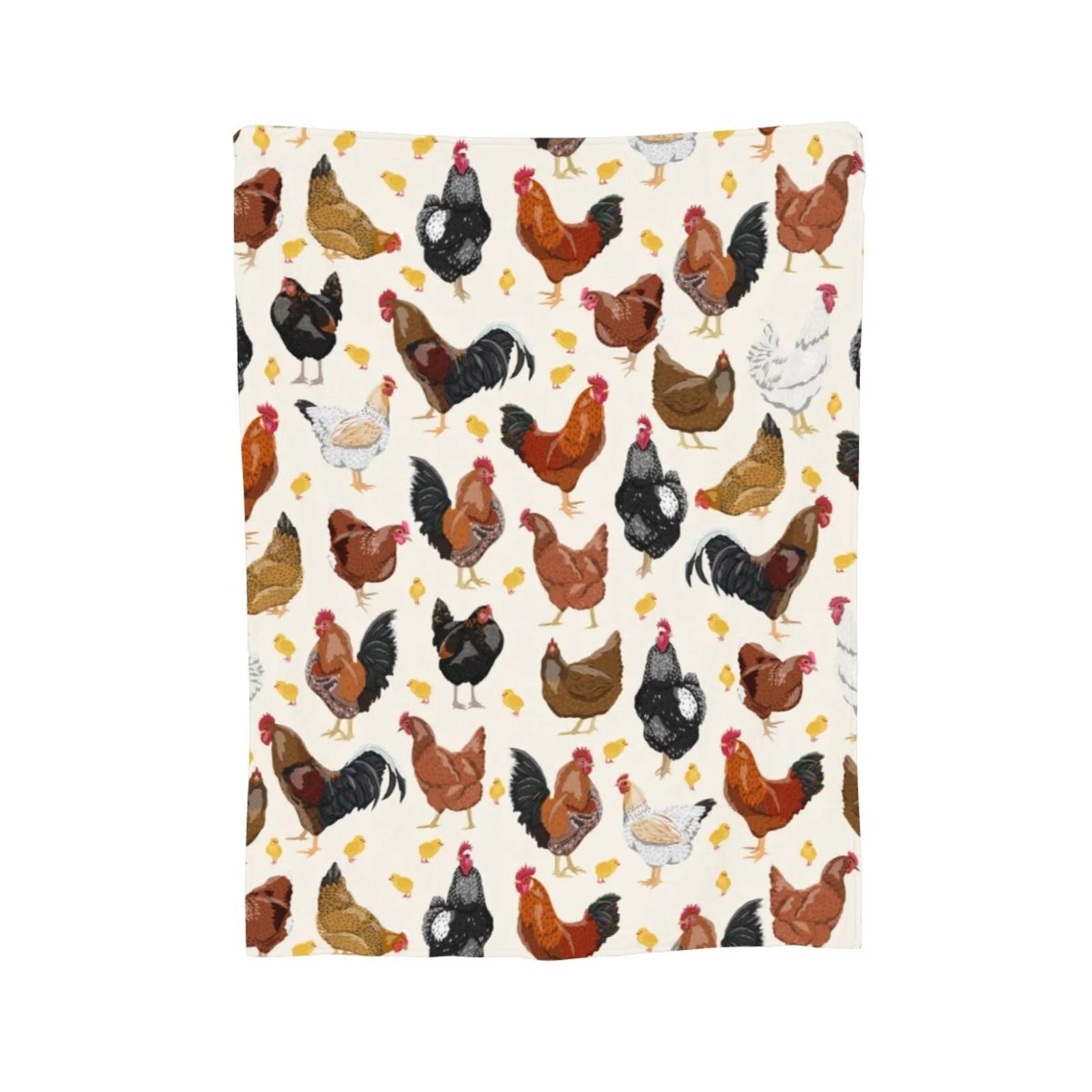 Fleece Plush Throw Blanket Roosters And Chickens (40"X30") S4878