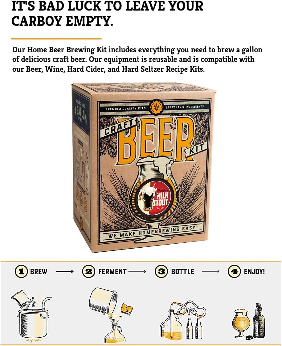 Chocolate Milk Stout Beer Kit, 1 Gallon Pack of 2 H63007