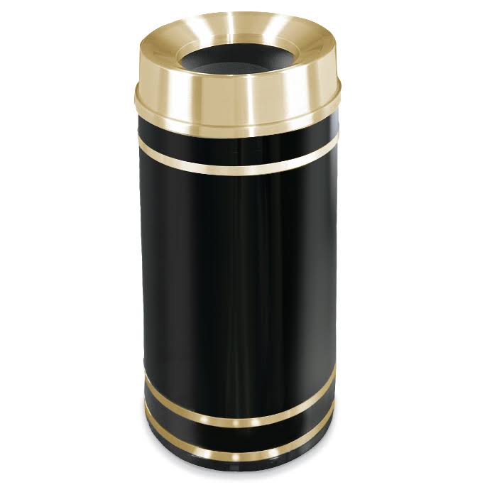 Funnel Top Waste Receptacle with Satin Brass Bands M285752