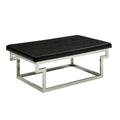 Tufted Faux Leather Bench in Black Z750393