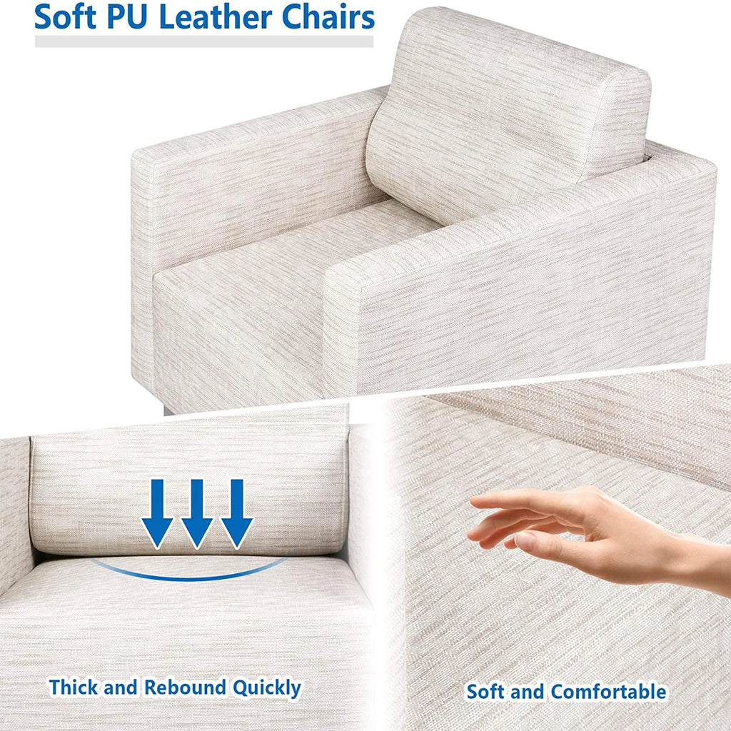 White Leather Lounge Accent Chair T519