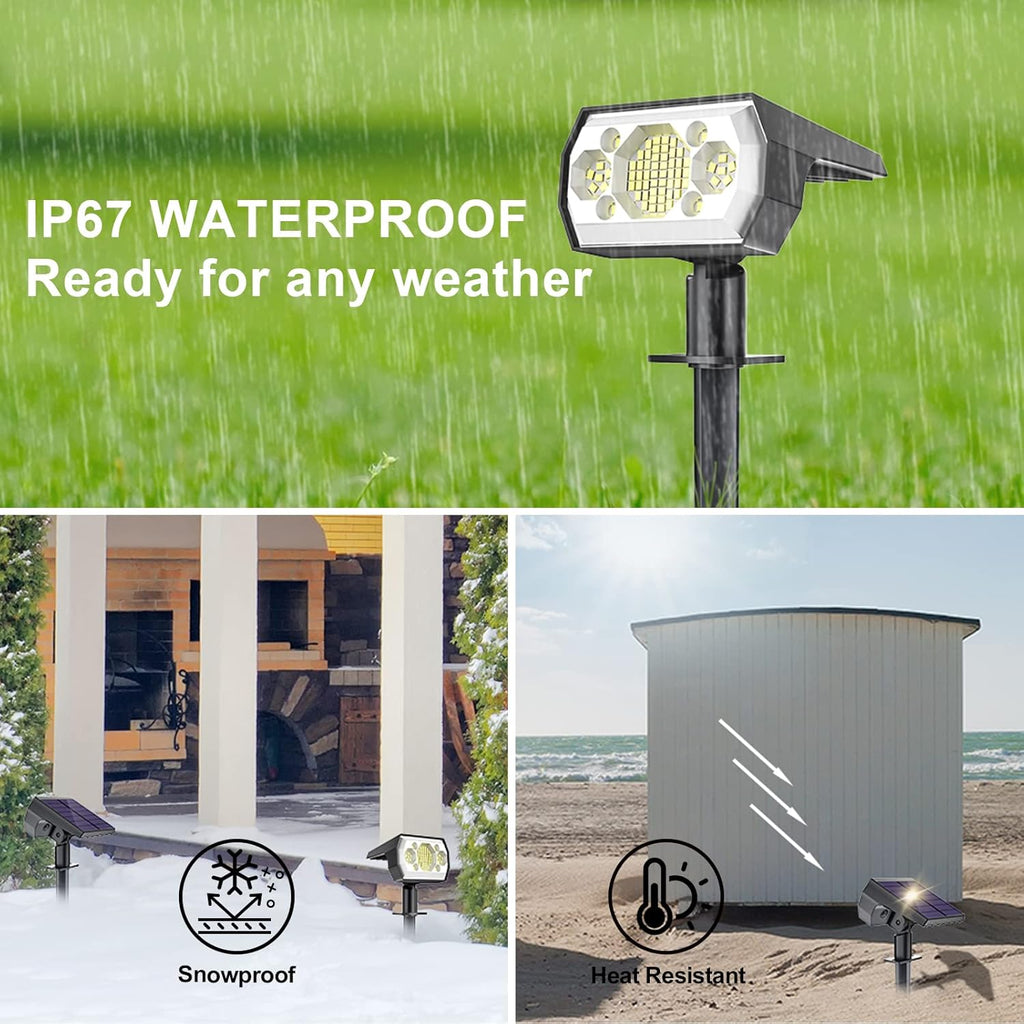 6 Pack Cold White 62 LED Solar Landscape Spotlights I3477