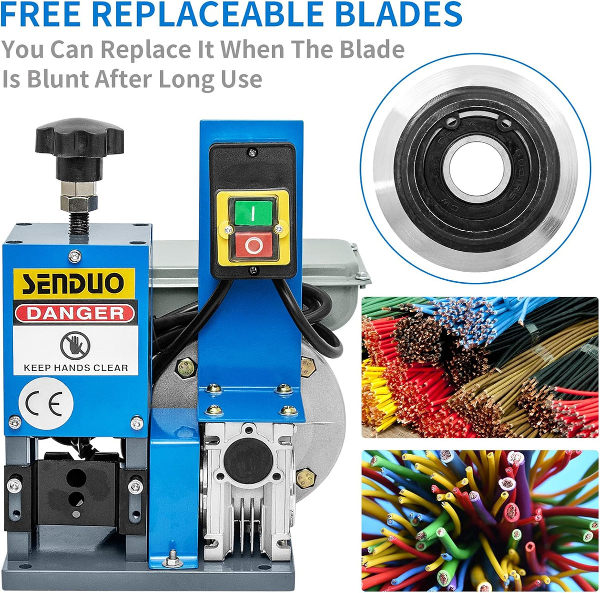 Automatic Wire Stripper Machine, 0.06-1inch, 60ft/Min G70281