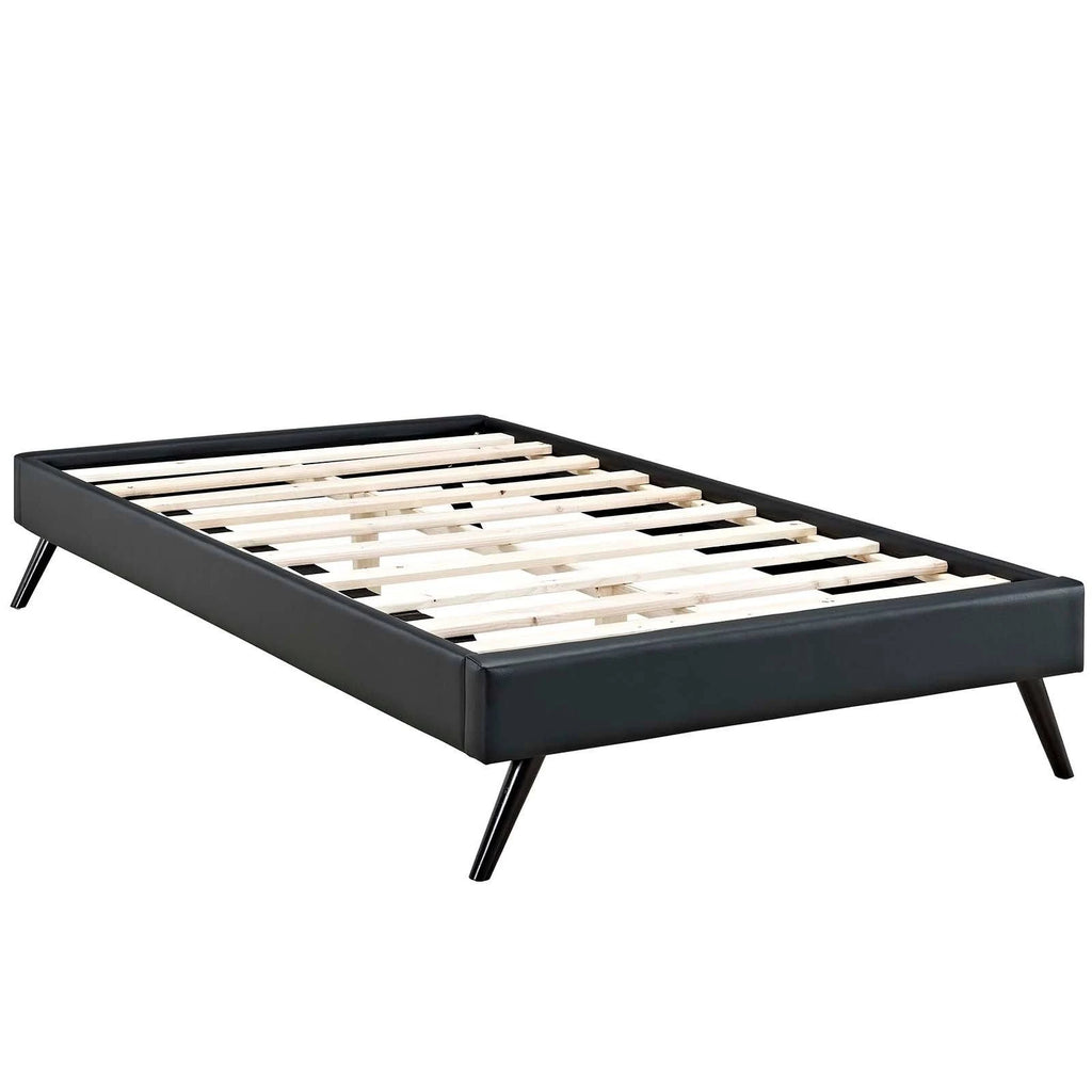 Twin Vinyl Bed Frame with Round Splayed Legs K111342