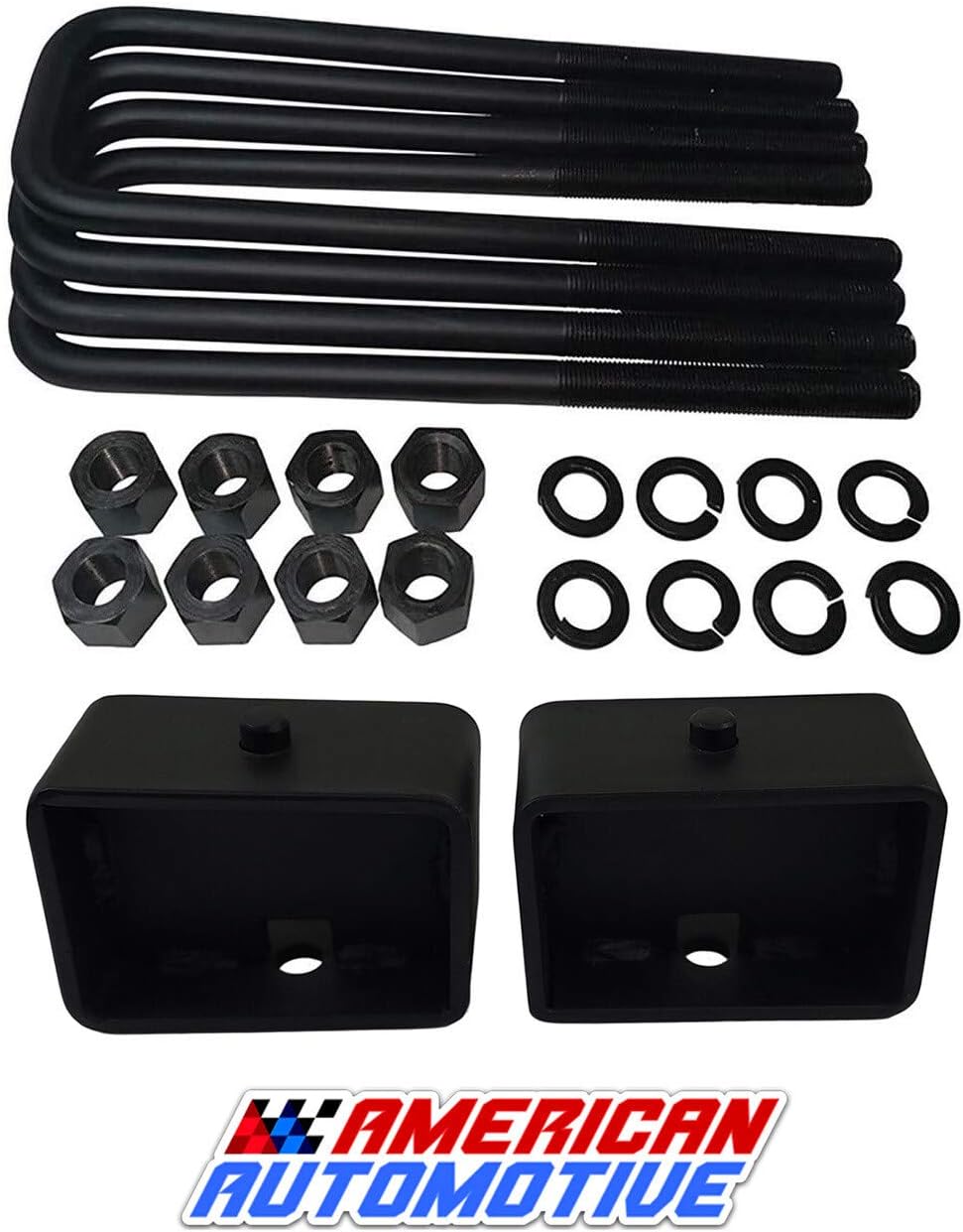 3" Rear Lift Steel Blocks with Extra Long U Bolts Pack of 2 L84339