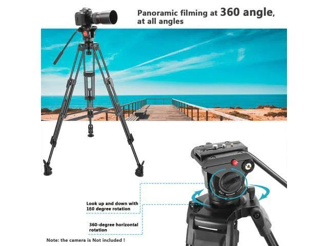Heavy Duty Video Camera Tripod, 64 inches Aluminum Alloy N267