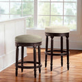 Grey Leather Backless Swivel Counter Stool I681