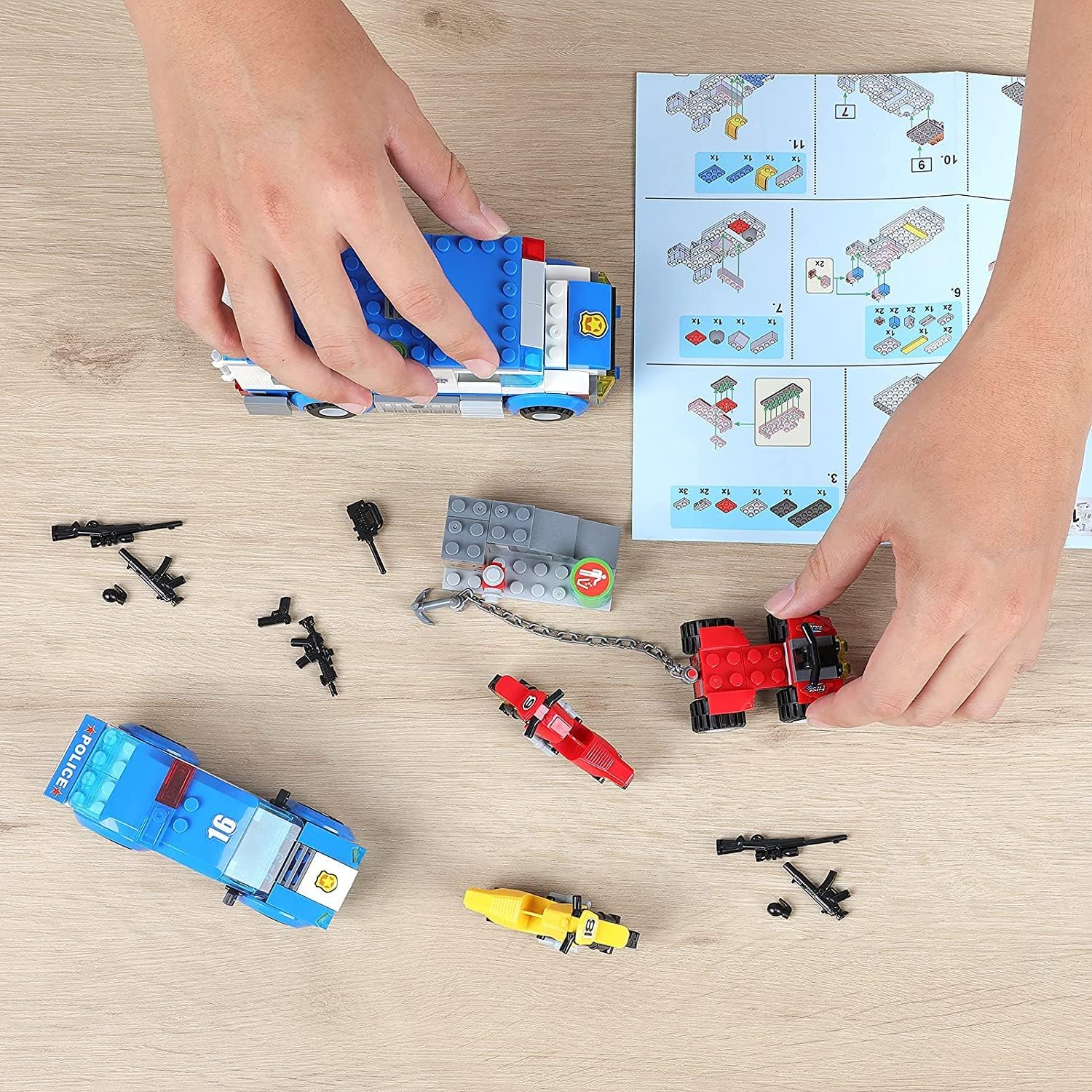362 Pieces Police Car Building Block Set Pack of 2 Q627366