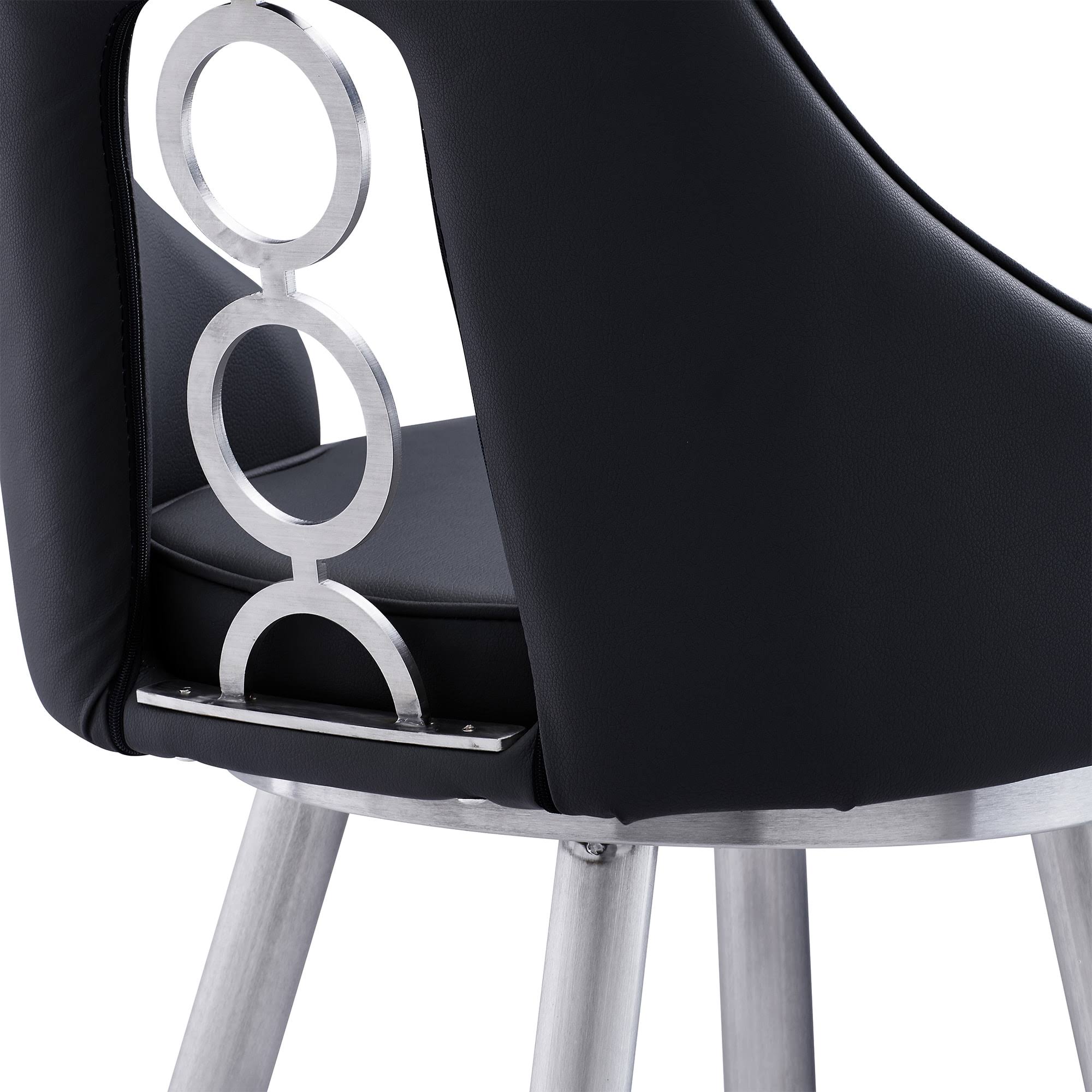 Black Faux Leather Bar Height Barstool B1896