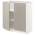 White Base Cabinet with Shelves and 2 Doors Q542