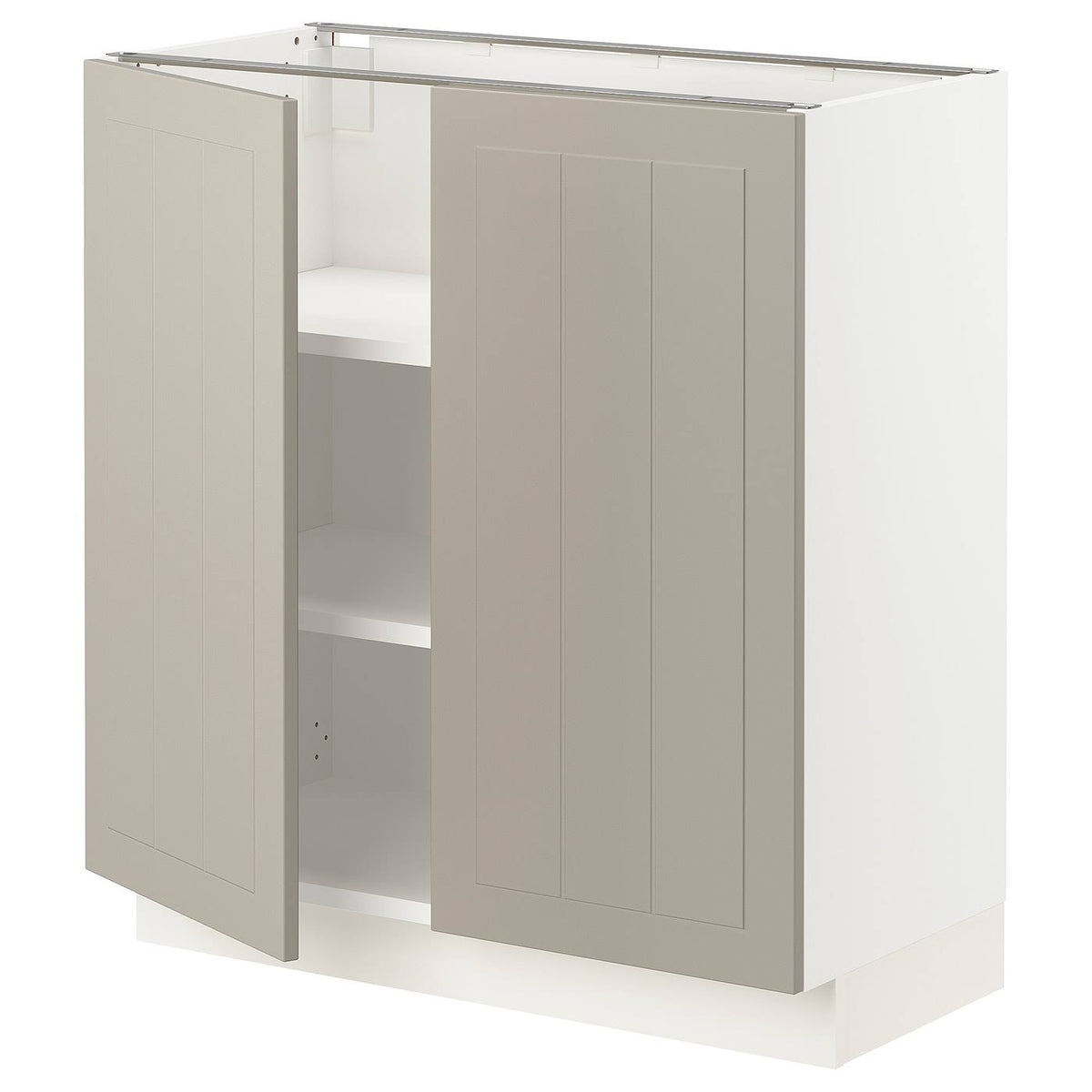 White Base Cabinet with Shelves and 2 Doors Q542