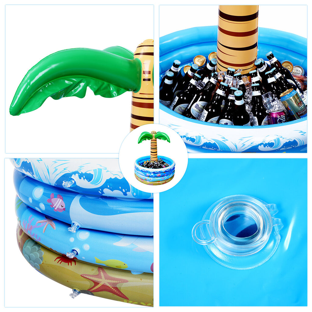 90x95cm Palm Tree Inflatable Cooler Drinking Holder R4620