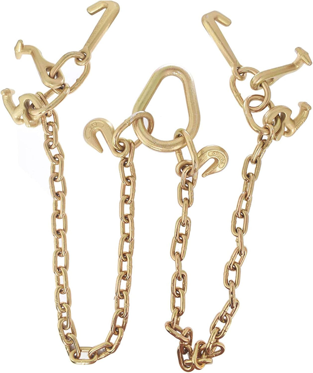 36,4700 LBS Chain V Bridle with RJT Hook Tow Truck Winch Cable Pull Wrecker Recovery Grab Pack of 2 K381993