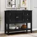 Espresso Wood Console Table with 2 Drawers, 2 Cabinets, 1 Shelf O708