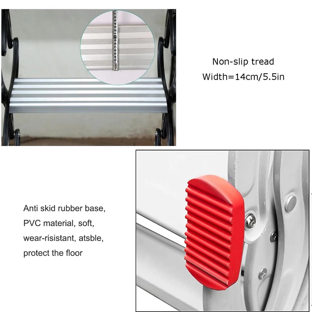 White Al-mg Alloy Wall Mounted Folding Attic Ladder P44986