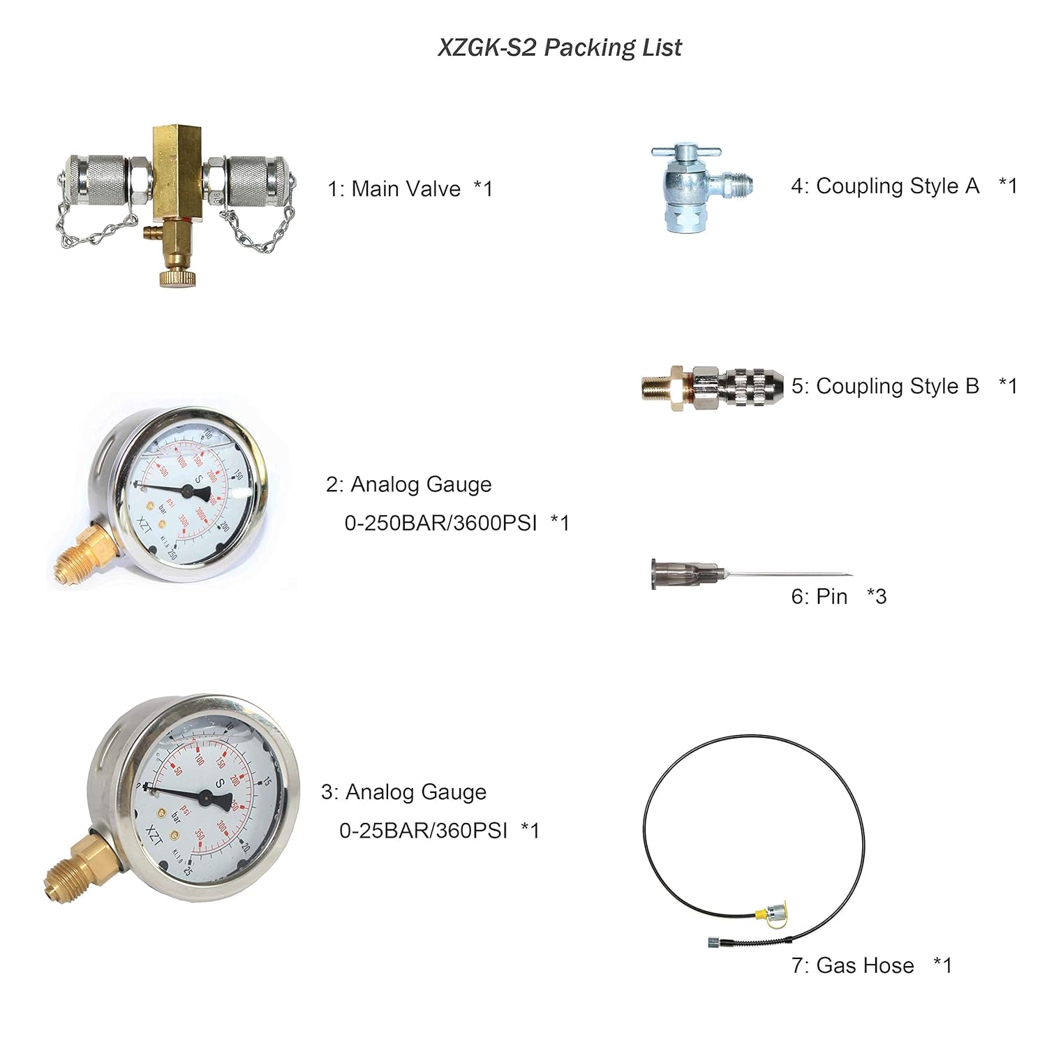 Aircraft Aviation Tools Schrader Gas Pressure Kit with Coupler Q506