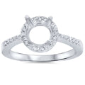 Vintage 14K Pave Diamond Halo Engagement Ring Mounting C9277