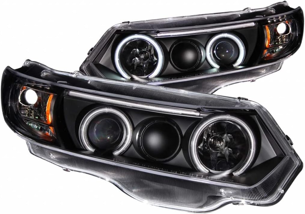 Projector Headlights with Halo Black CCFL D163244