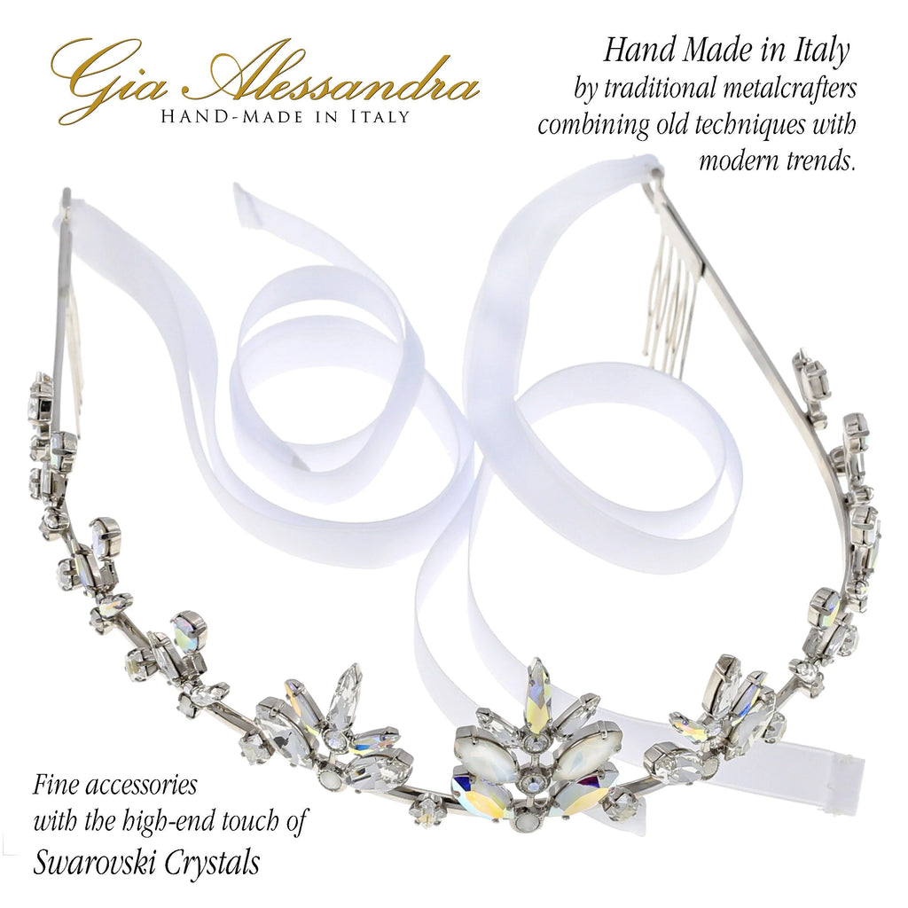 Silver Wedding Bridal Tiara With Swarovski Crystals F623
