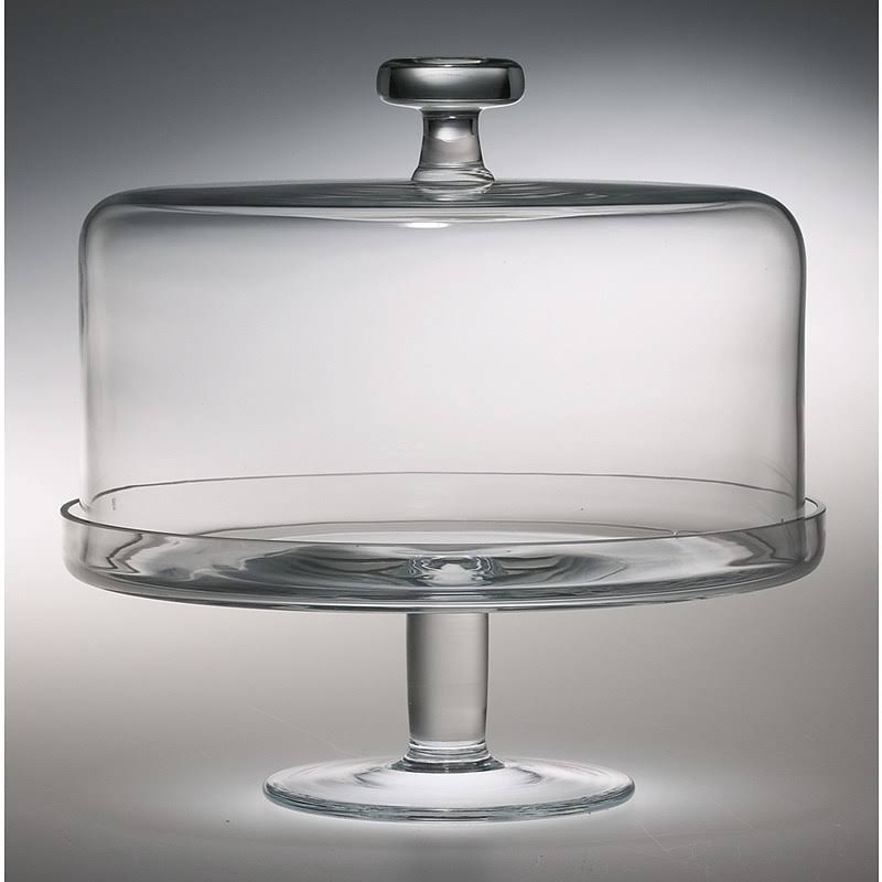 Clear Glass Cake Stand with Dome Q209