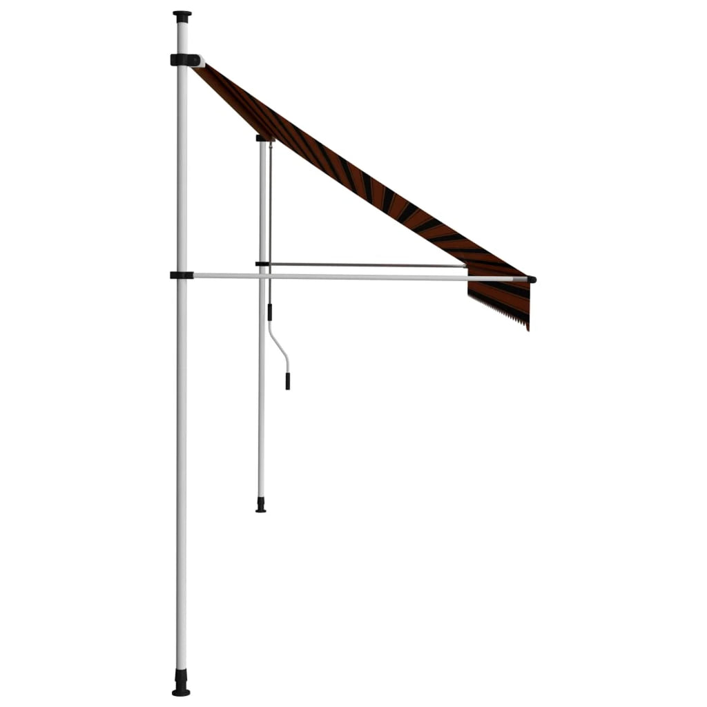 137.8" Manual Retractable Awning Orange and Brown Z82494