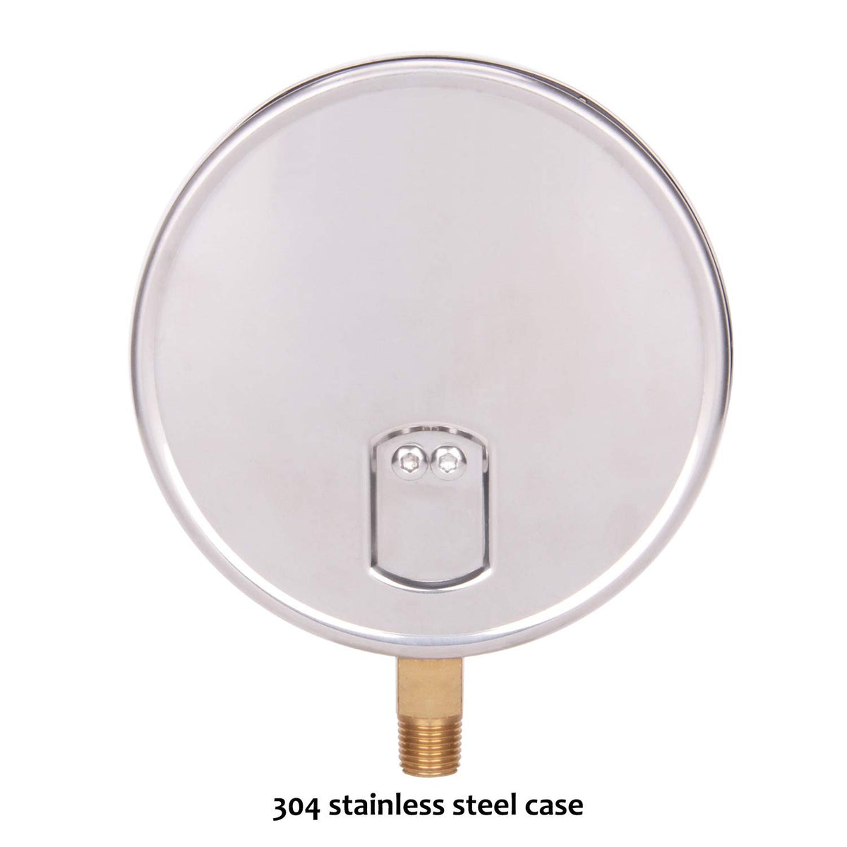 304 Stainless Steel Case Pressure Gauge, 0-200Psi, 4-1/2 Dial Size, Pack of 2 A539866