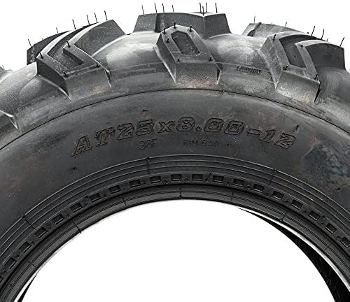 1Pc ATV UTV Tubeless Tires 25-8-12 6PR Pack of 2 W3370