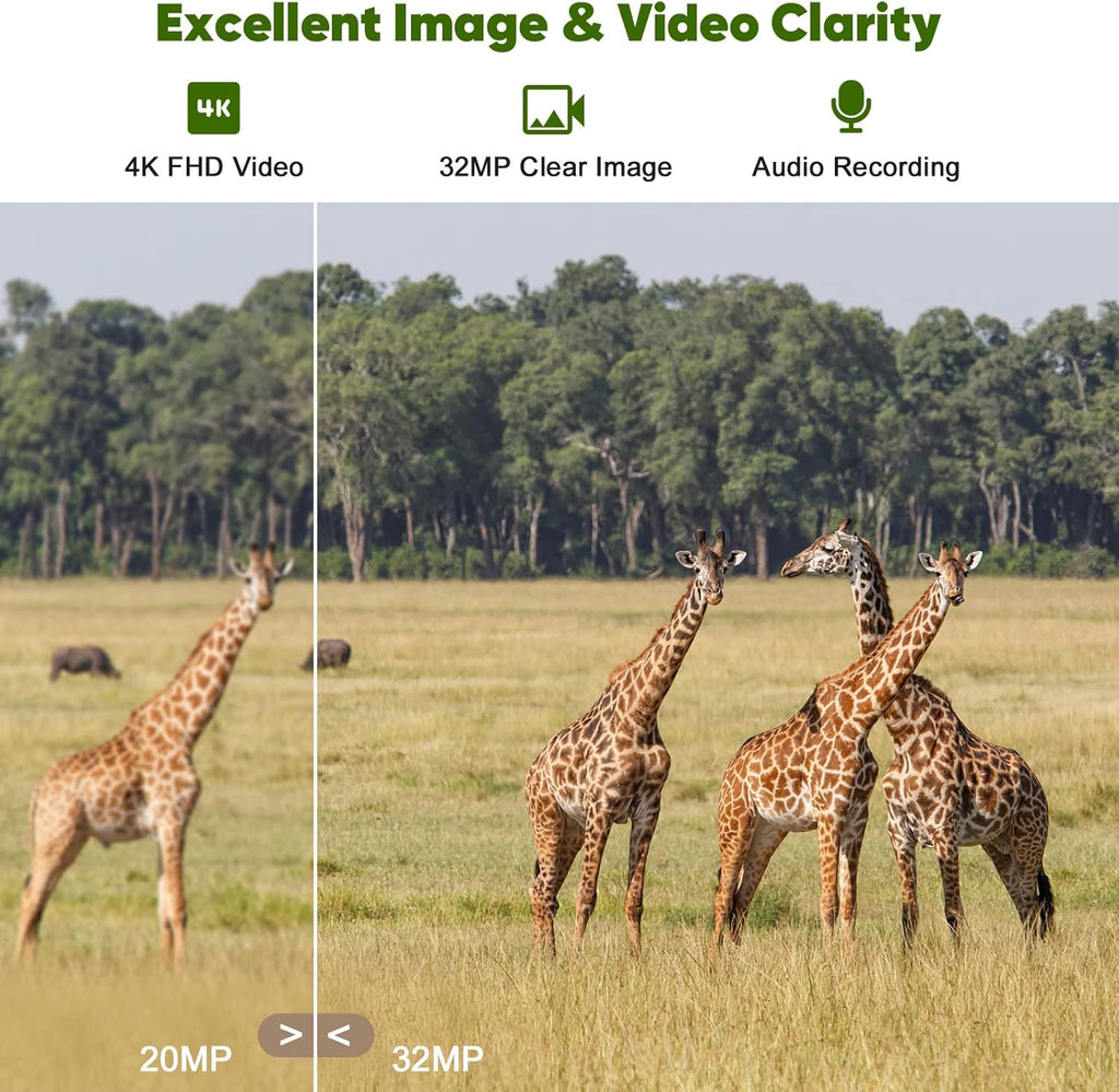 4K 32MP Trail Camera with Night Vision A489