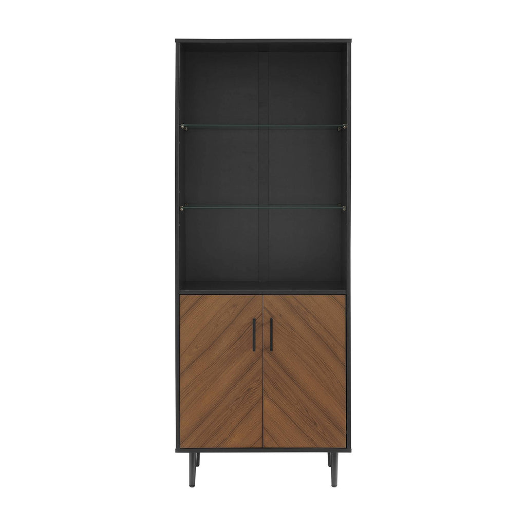3 Shelf Bookcase Hutch Style Bookmatch Vertical Black A3882
