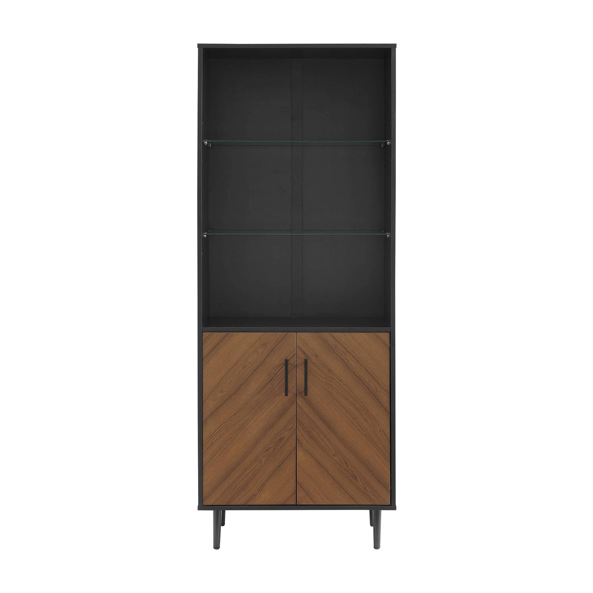 3 Shelf Bookcase Hutch Style Bookmatch Vertical Black A3882