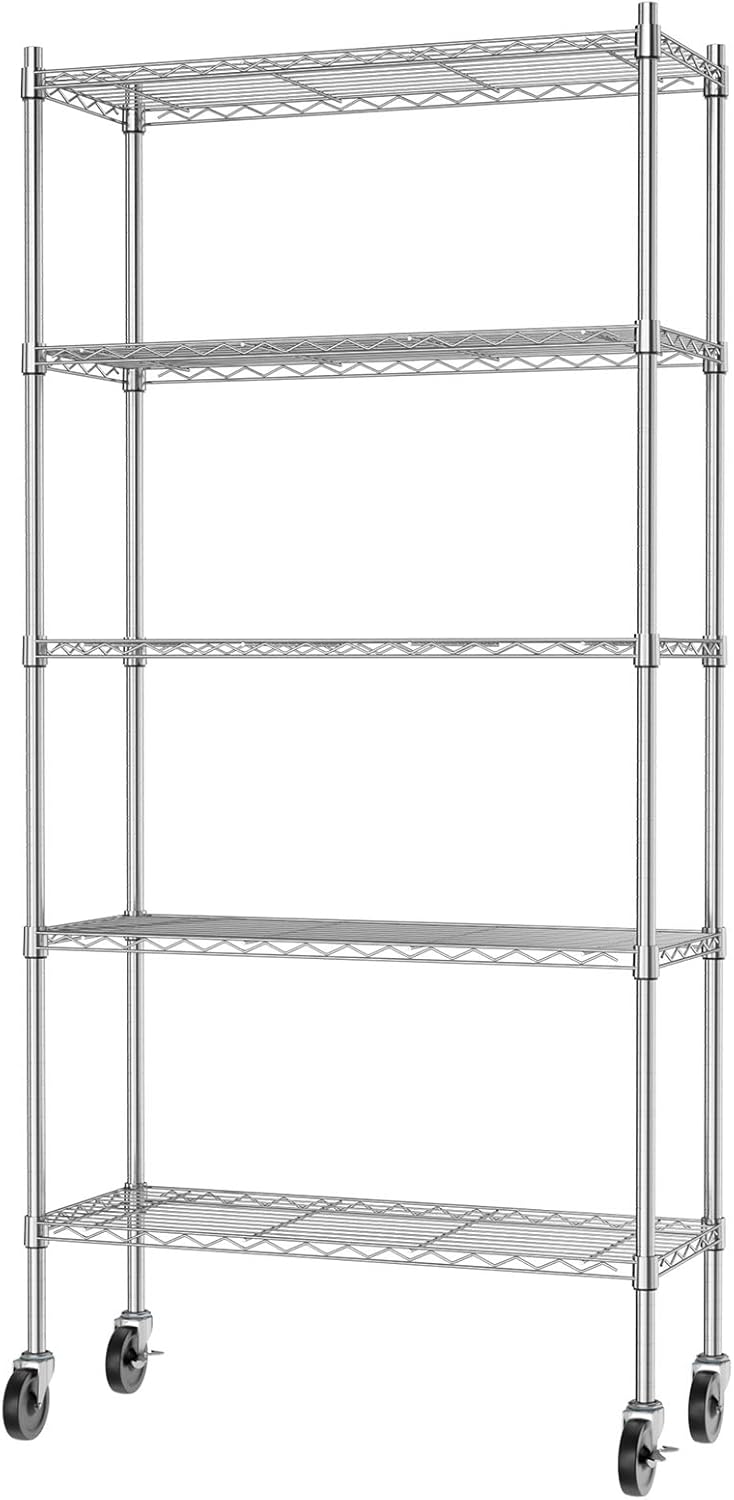 Chrome 5 Tier Rolling Metal Utility Cart A503027