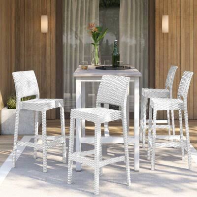 Patio Bar Stool (Set of 2) White Z225836