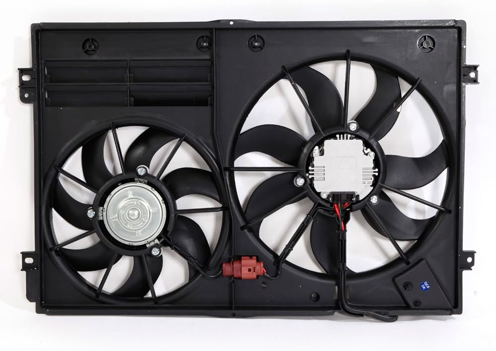 Engine Radiator Dual Fan Assembly Compatible with Volkswagen Audi 2.0L 1984CC F4181