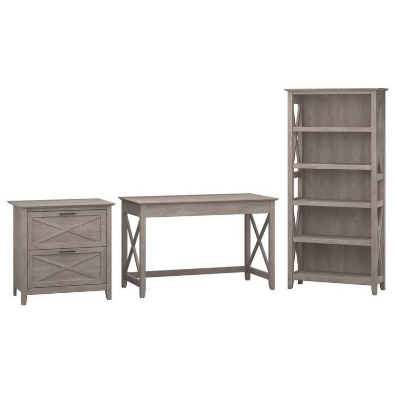 3 Piece Office Set in Washed Gray B788249