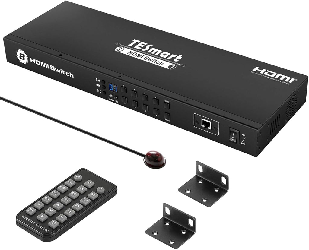 8 in 1 Out 4K HDMI Switch with Rack-Ears Black E1668
