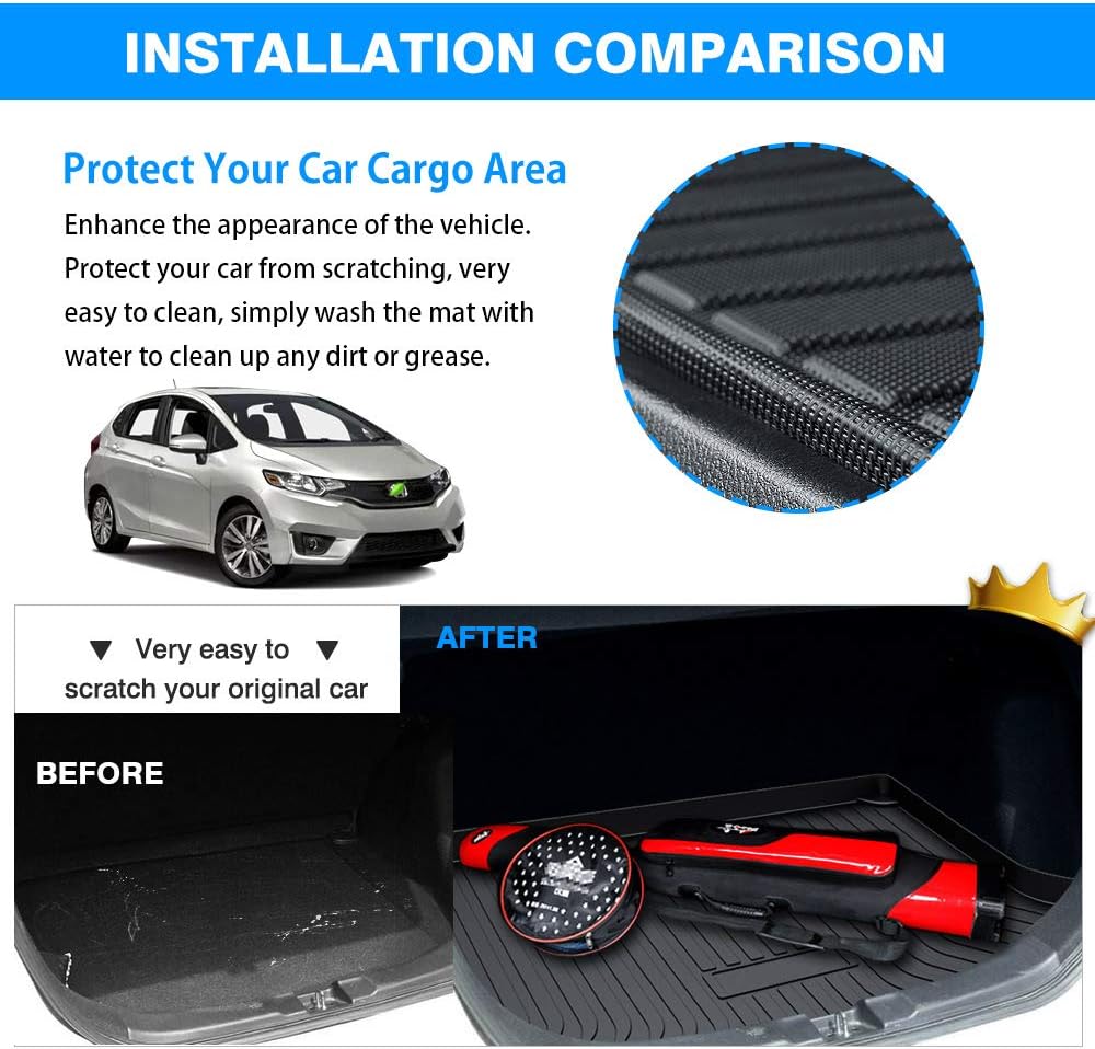 Trunk Mat Honda Fit 2015-2020 All Weather TPO Rear Cargo Liner Pack of 2 E743782