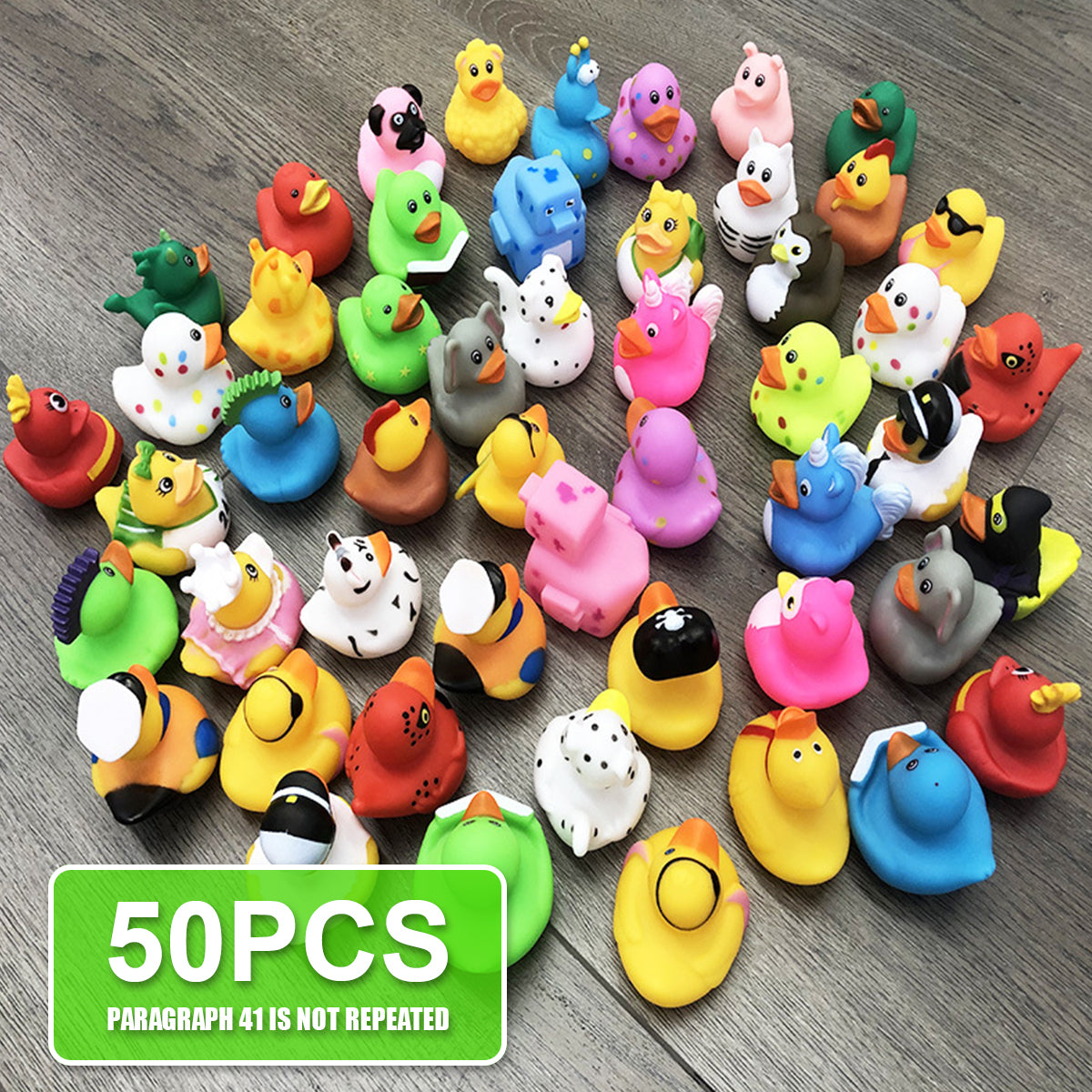 50 Pcs Assorted Rubber Duck Bath Toys I894