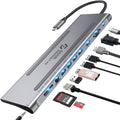 USB C Hub, 11-in-1, 100W Power Delivery, 4K 60Hz HDMI, USB C, 2 USB A, Ethernet, 3.5mm Audio, Micro SD and SD Card Reader K92236