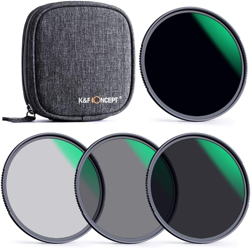 72mm Neutral Density ND4 ND8 ND64 ND1000 Filter Set with Pouch B514