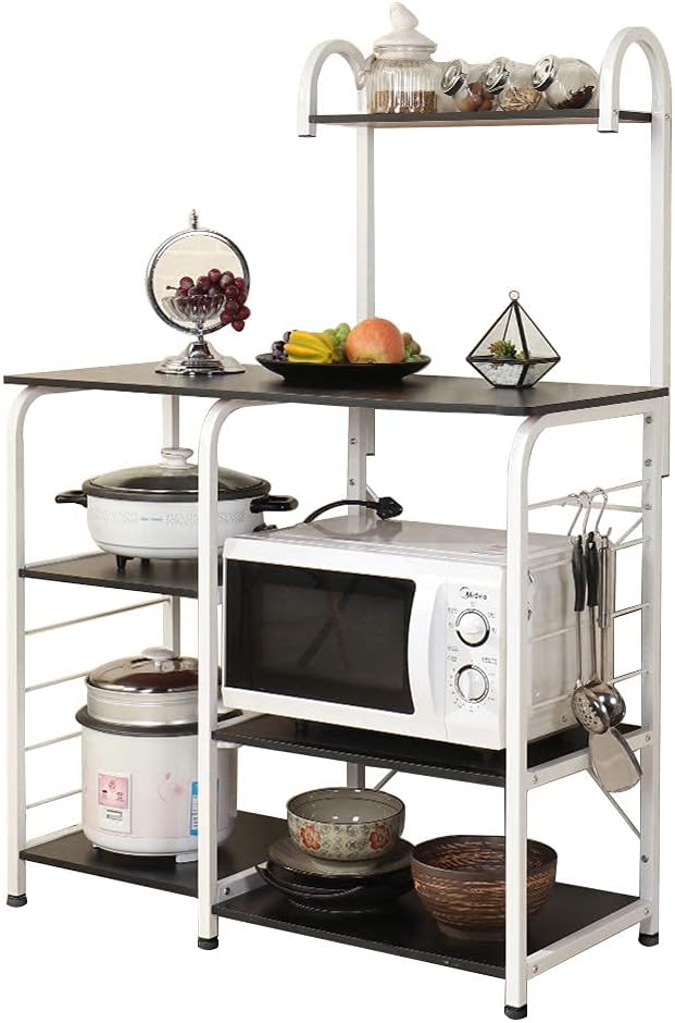 White Oak 4-Tier Kitchen Baker's Rack Utility Microwave Oven Stand Storage Cart Workstation Shelf W85679