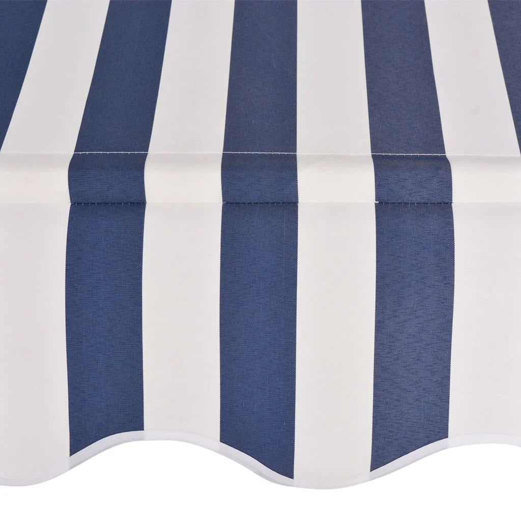 Manual Retractable Awning 137.8" Blue and White Stripes O744