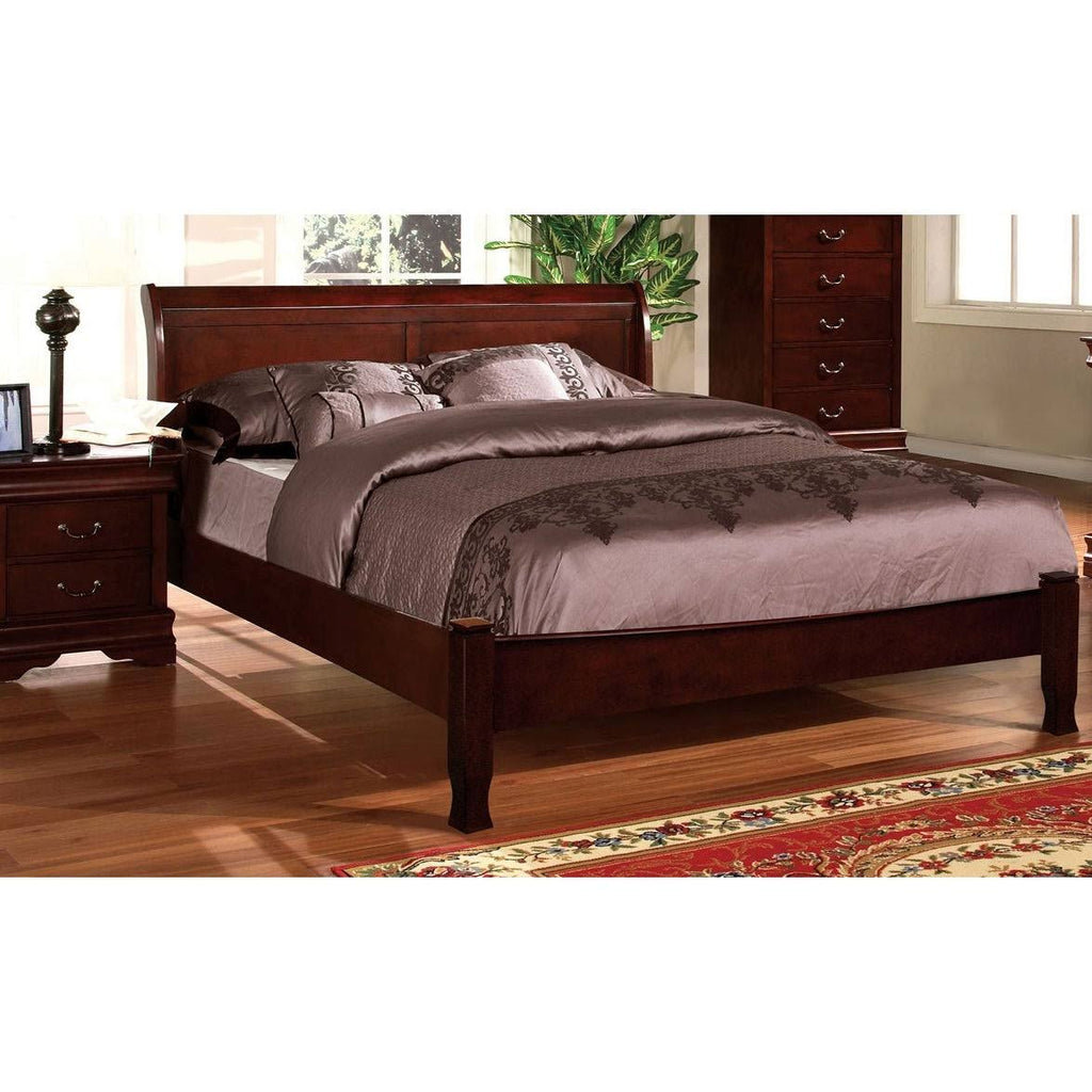 Cherry Red Paneled Platform Bed Twin M612