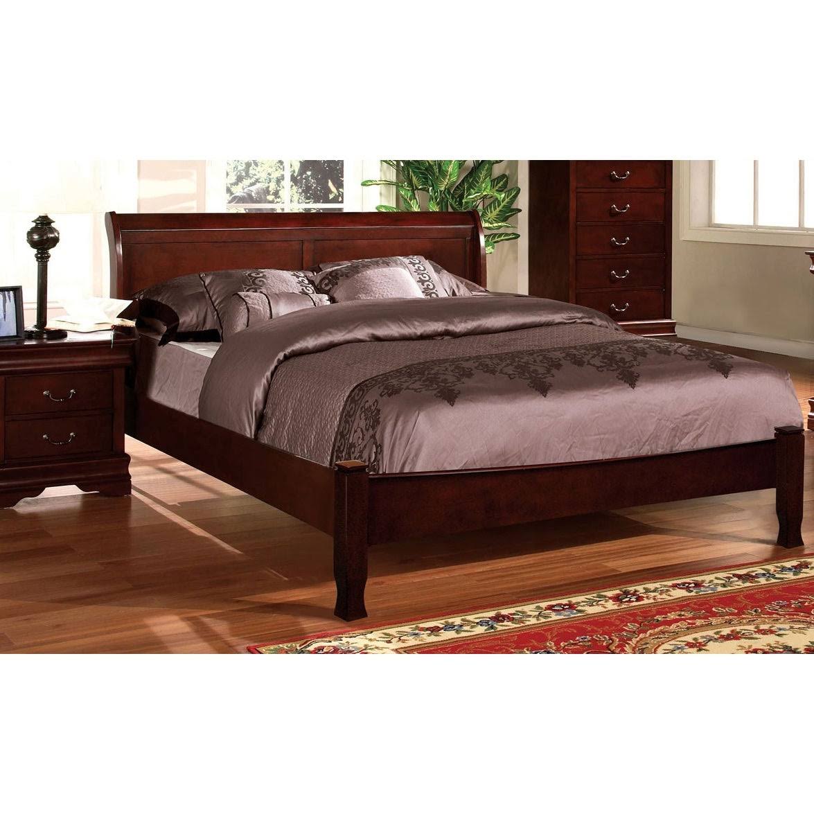 Cherry Red Paneled Platform Bed Twin M612