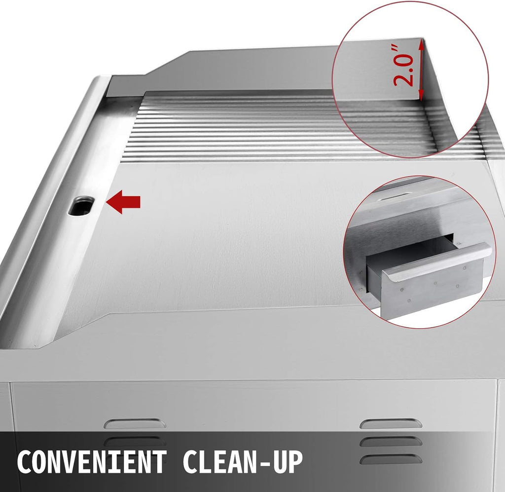 29" Commercial Electric Griddle, Countertop Flat Top Griddle, Non-Stick Stainless Steel Grill W274